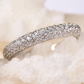 White Cubic Zirconia Brand Silver Ring for Woman